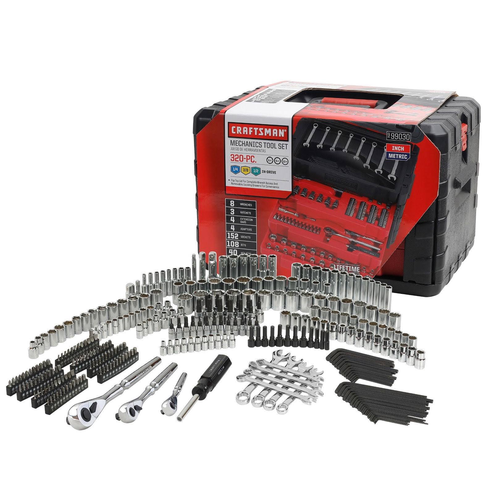 Mechanics Tool Set 320 Piece Metric Drive Storage Case 9-99030