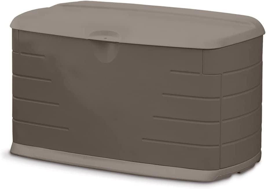 Medium Resin Weather Resistant Outdoor Storage Deck Box  72.6 Gal.  Putty/Canteen Brown  for Garden/Backyard/Home/Pool