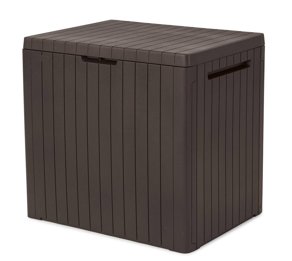 City Lawn and Garden Storage 30 Gallon Plastic and Resin Deck Box, Brown