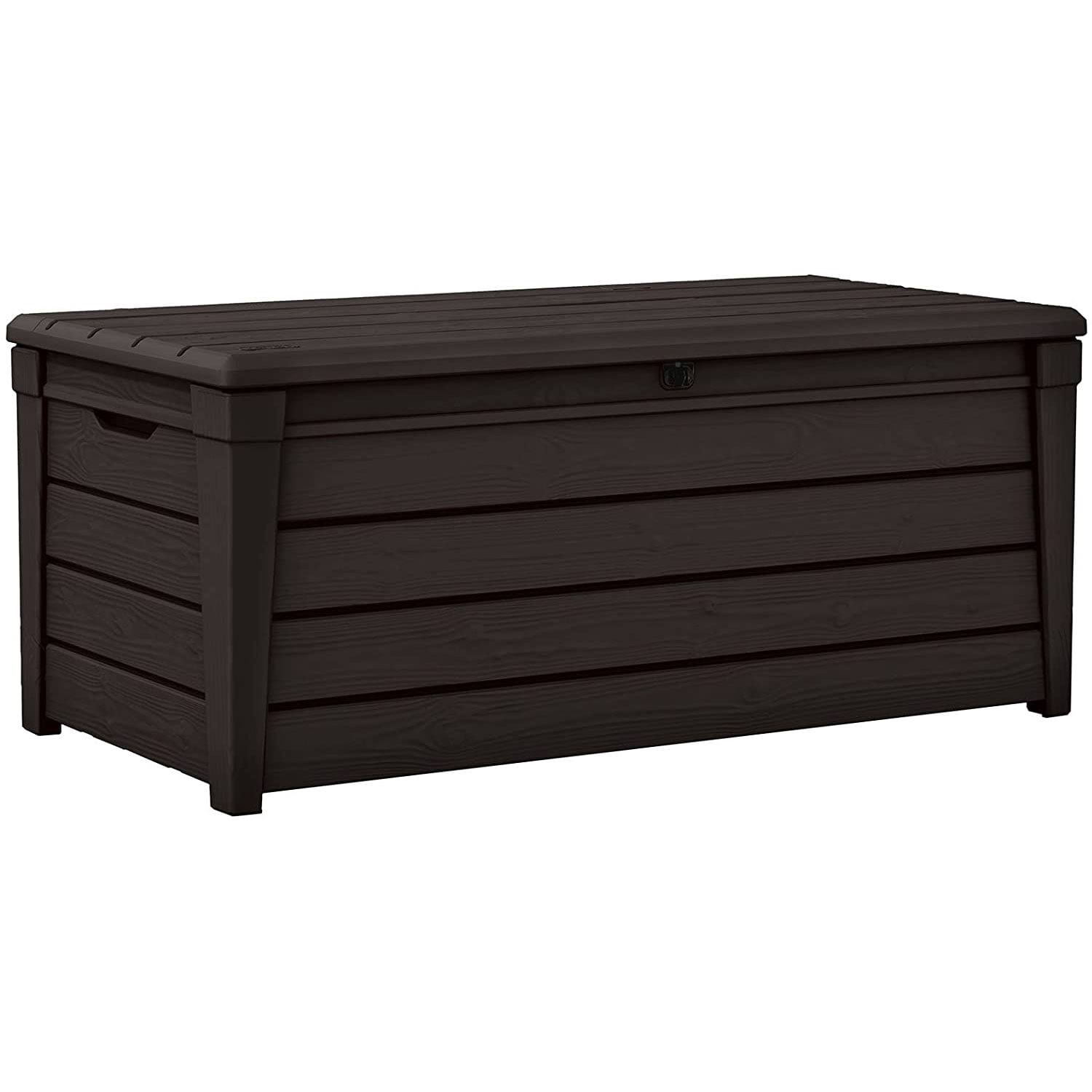 Brightwood 120gal Weatherproof Patio Deck Storage Box Bench, Brown
