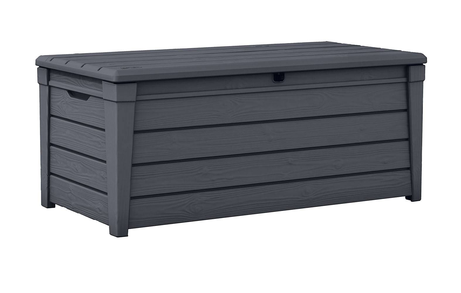 Brightwood Outdoor All-Weather 120 Gallon Plastic and Resin Deck Box, Anthracite Gray