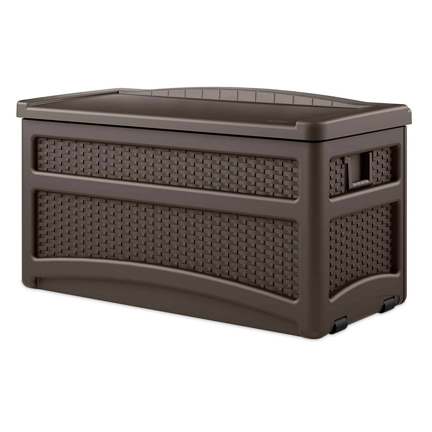 73-Gallon Wicker Deck Box, Java