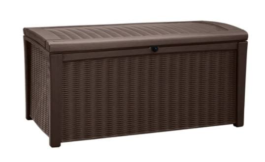 Borneo Outdoor All-Weather 110 Gallon Plastic and Resin Deck Box, Brown