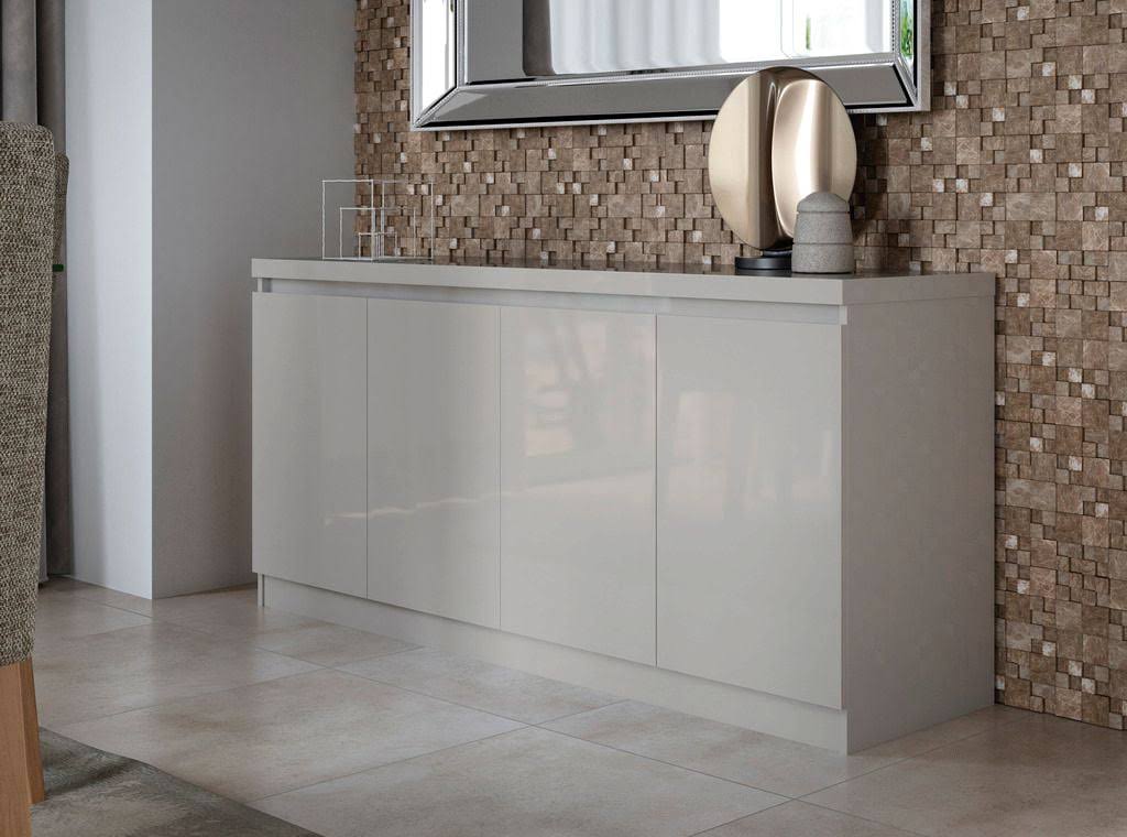 Manhattan Comfort Viennese 62.99 in. 6- Shelf Buffet Cabinet in Off White