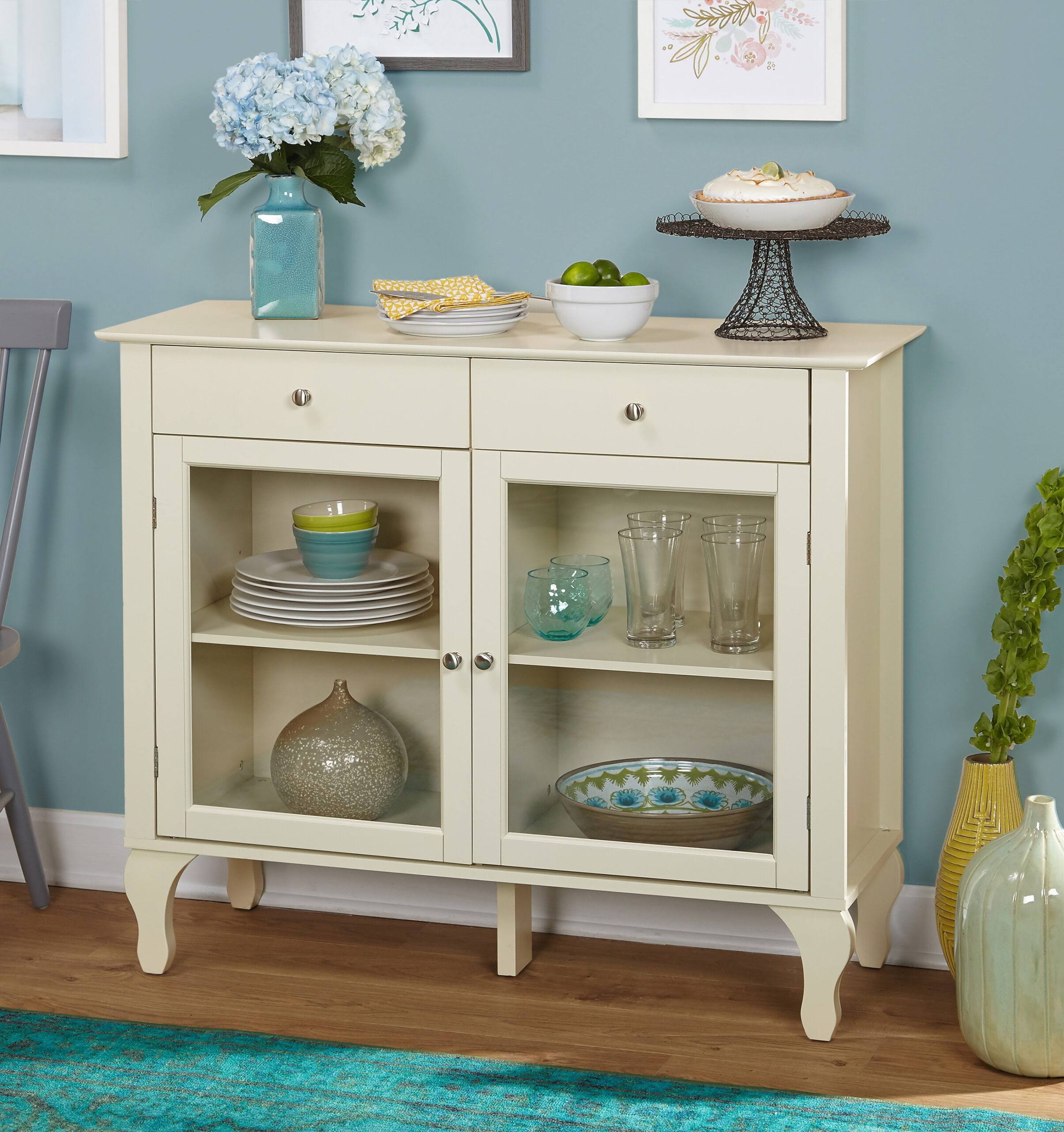 TMS Layla 2-Drawer Storage Buffet, Antique White