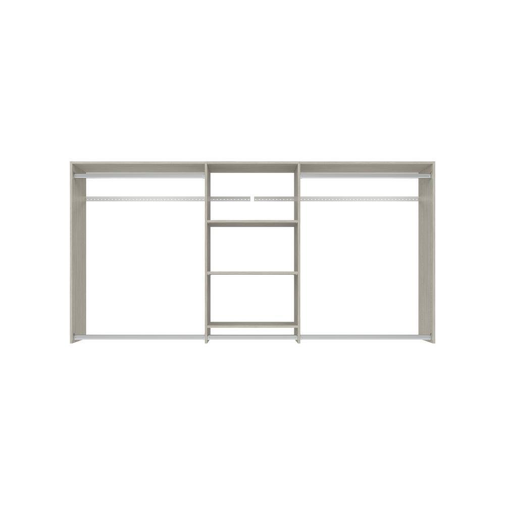 GR52 Hanging 60 in. W   96 in. W Rustic Grey Wood Closet System