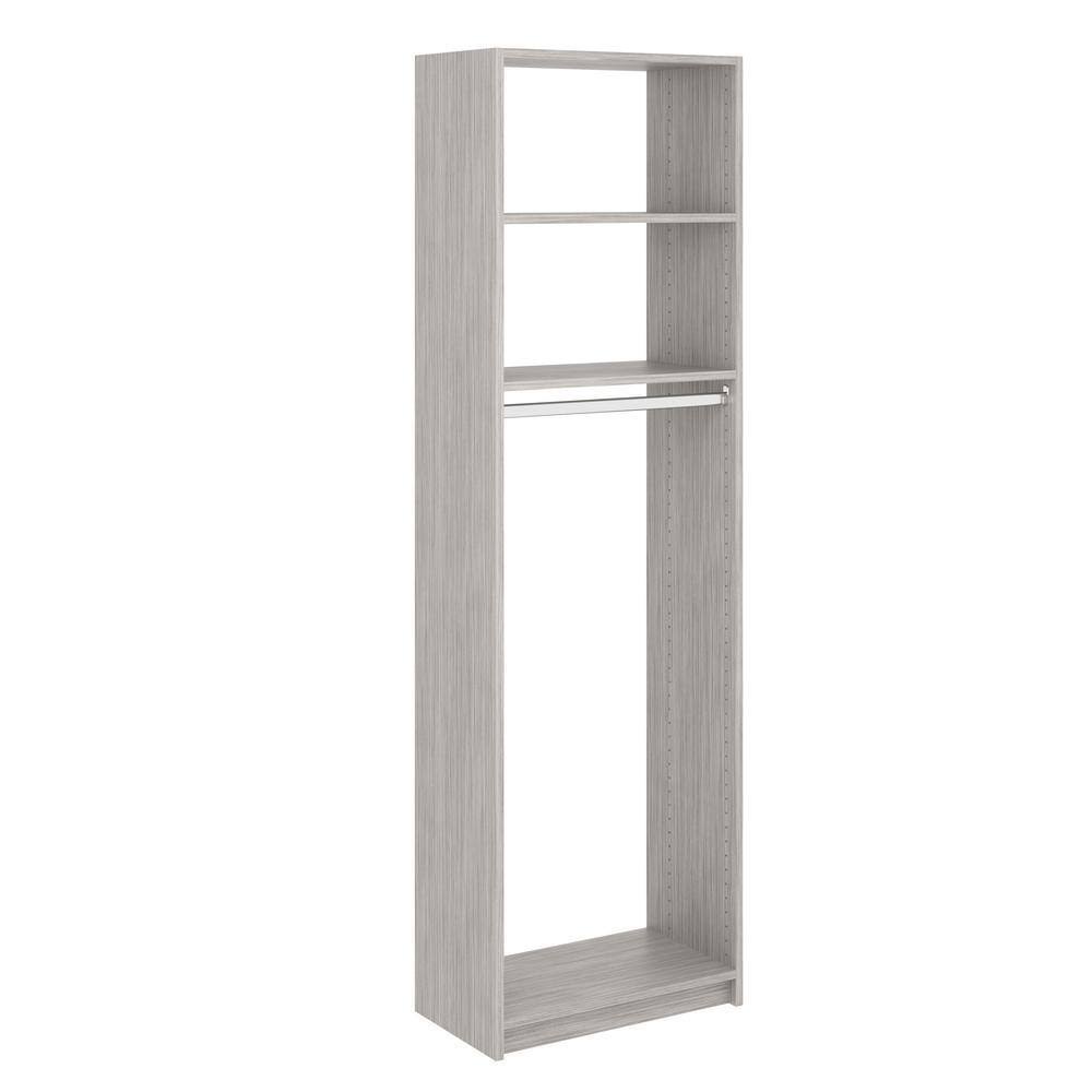 SNT2-CG 14 in. W D x 25.375 in. W x 84 in. H Seashore Grey Medium Hanging Tower Wood Closet System