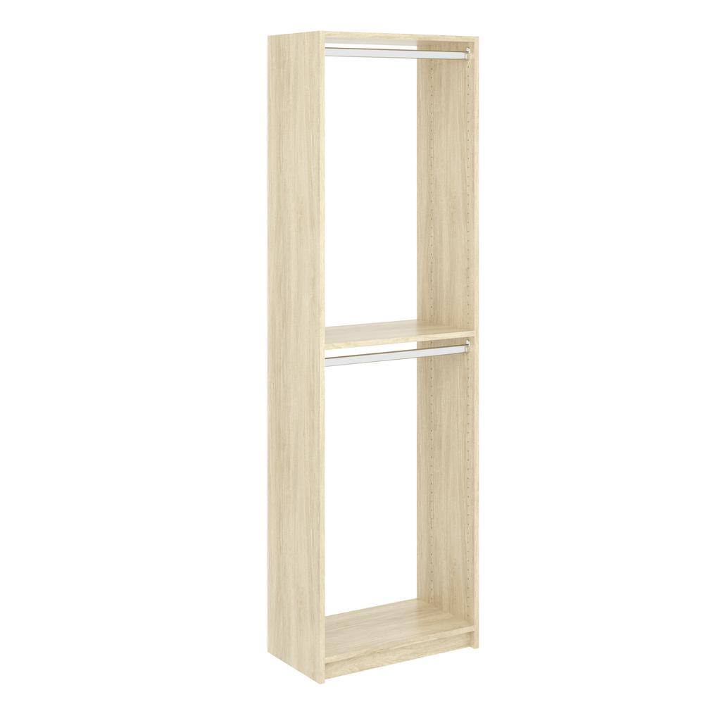 SNT1-MJ 14 in. W D x 25.375 in. W x 84 in. H Wheat Double Hanging Tower Wood Closet System