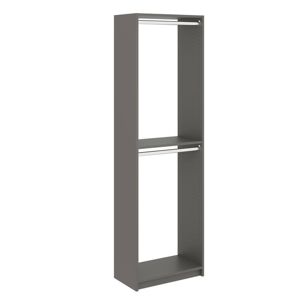SNT1-ML 14 in. W D x 25.375 in. W x 84 in. H Storm Double Hanging Tower Wood Closet System