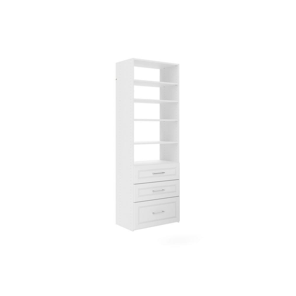 WH66 Modern Raised Premier 25 in. W White Wood Closet System