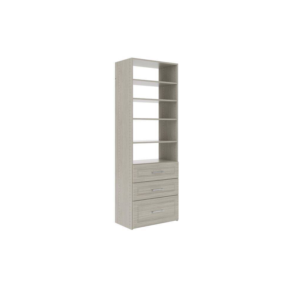 GR66 25 in. W Rustic Grey Modern Raised Premier Wood Closet System