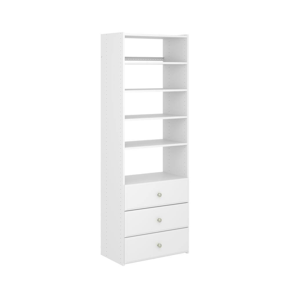 WH56 Essential 25 in. W White Wood Closet Tower