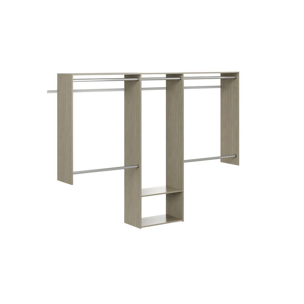 GR25 Essential 60 in. W   96 in. W Rustic Grey Wood Closet System