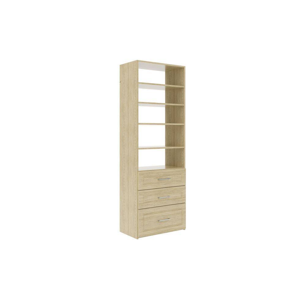 HG66 Modern Raised Premier 25 in. W Harvest Grain Wood Closet System