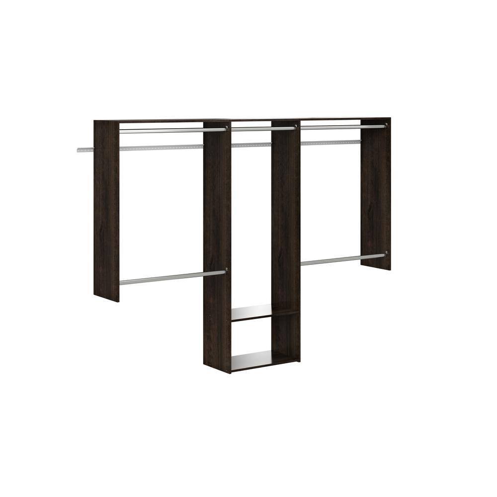 TR25 Essential 60 in. W   96 in. W Espresso Wood Closet System