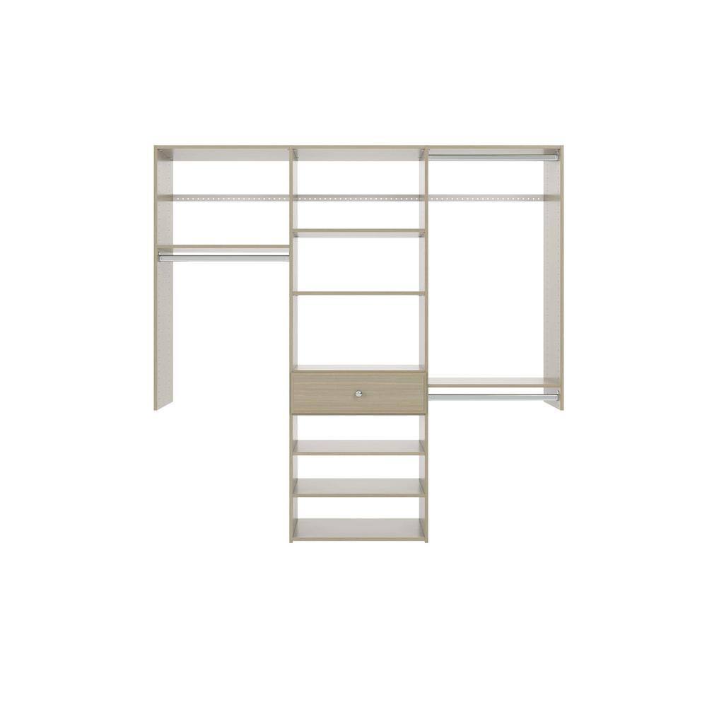 GR41 14 in. D x 72 in. W x 72 in. H Rustic Grey Perfect Fit Wood Closet Kit