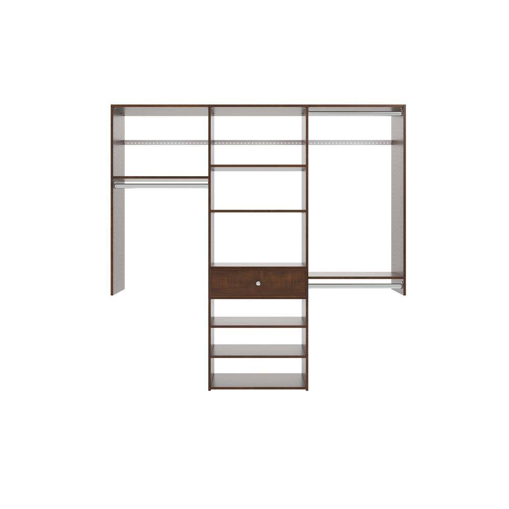 TR41 14 in. D x 72 in. W x 72 in. H Espresso Perfect Fit Wood Closet Kit