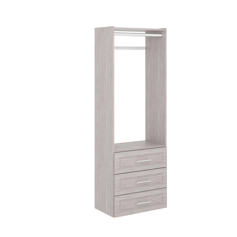 GR65 Modern Raised 25 in. W Rustic Grey Wood Closet System