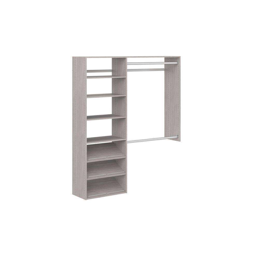 GR63 Premium 36 in. W .   60 in. W Rustic Grey Wood Closet System