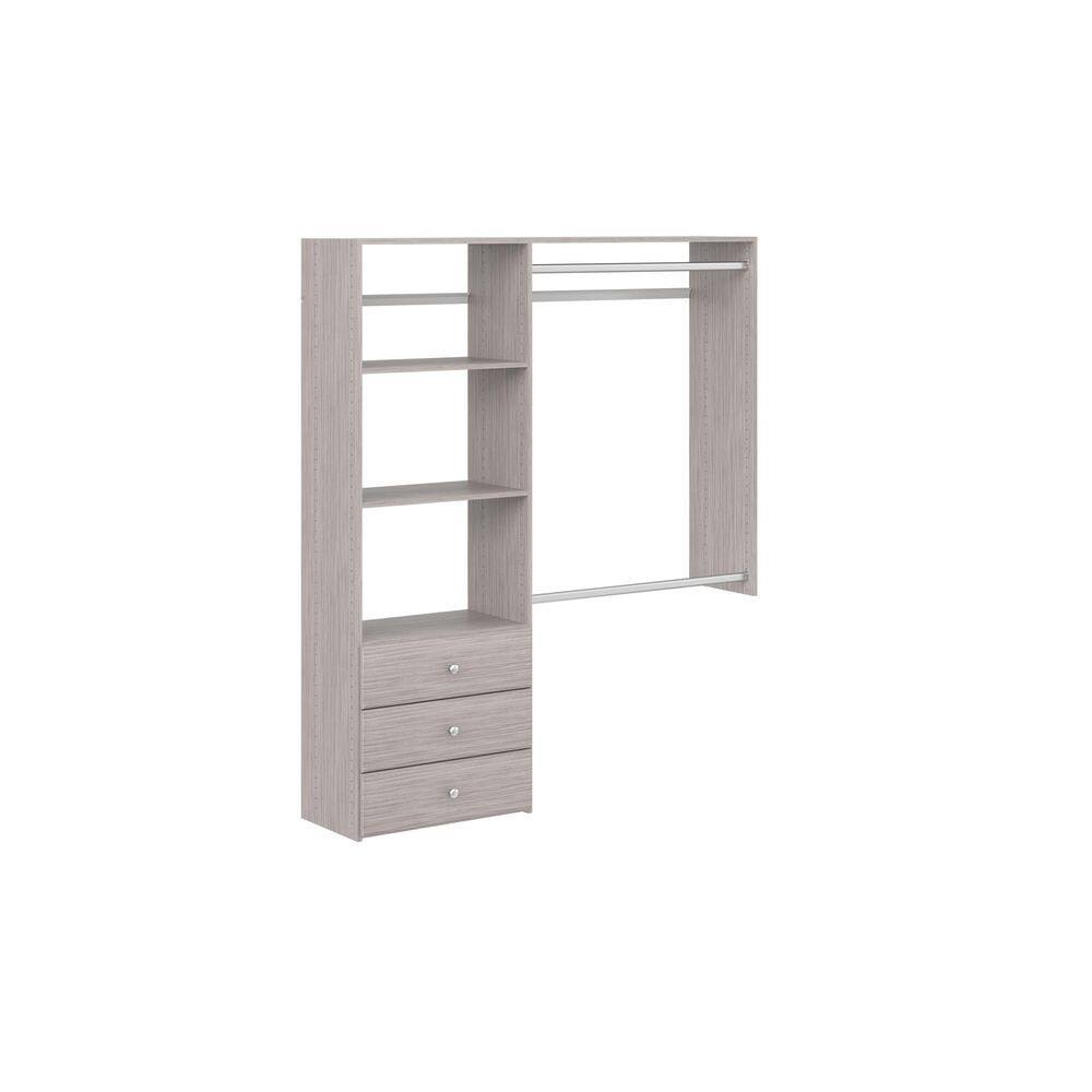 GR74 Classic 36 in. W .   60 in. W Rustic Grey Wood Closet System