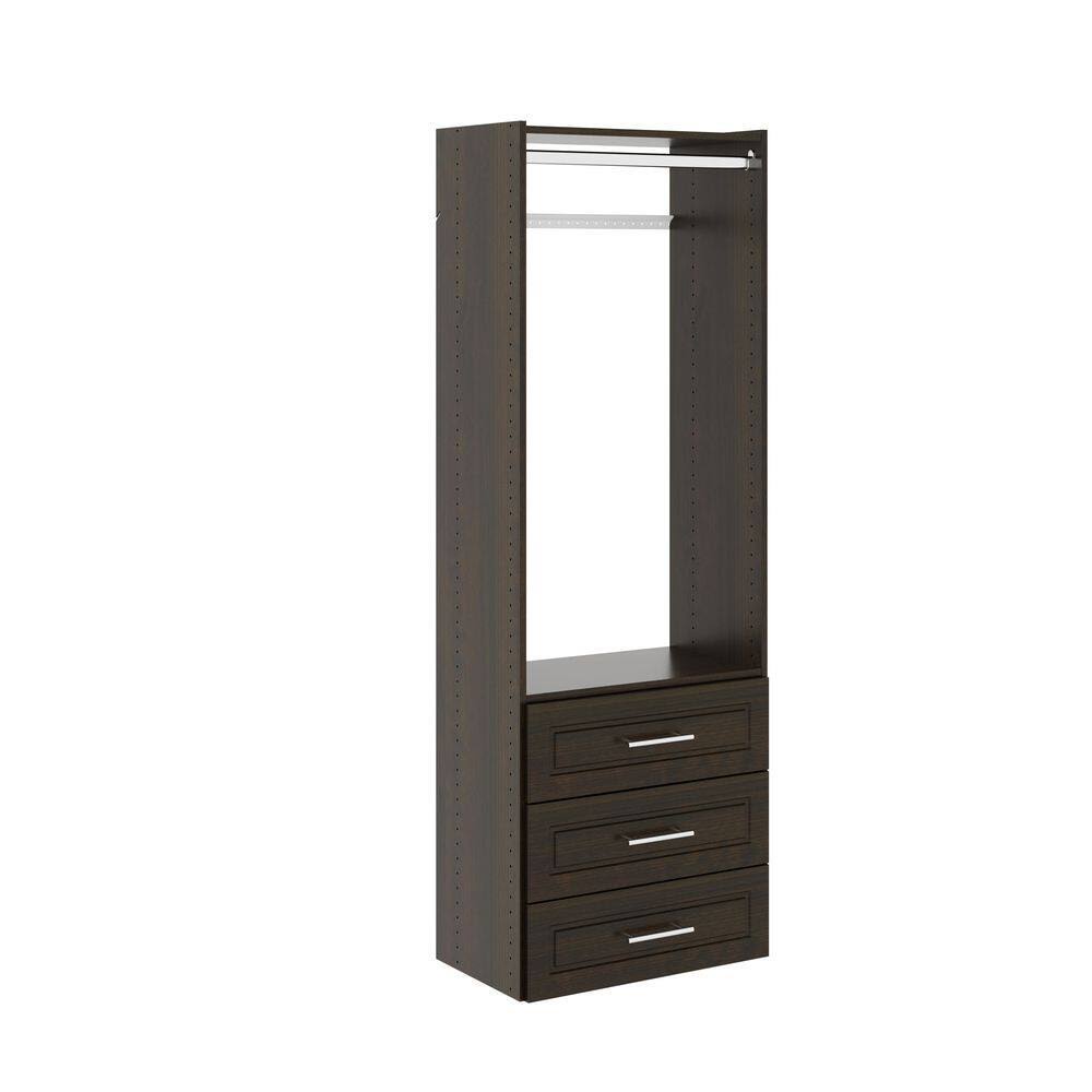 TR65 25 in. W Espresso Modern Raised Wood Closet System