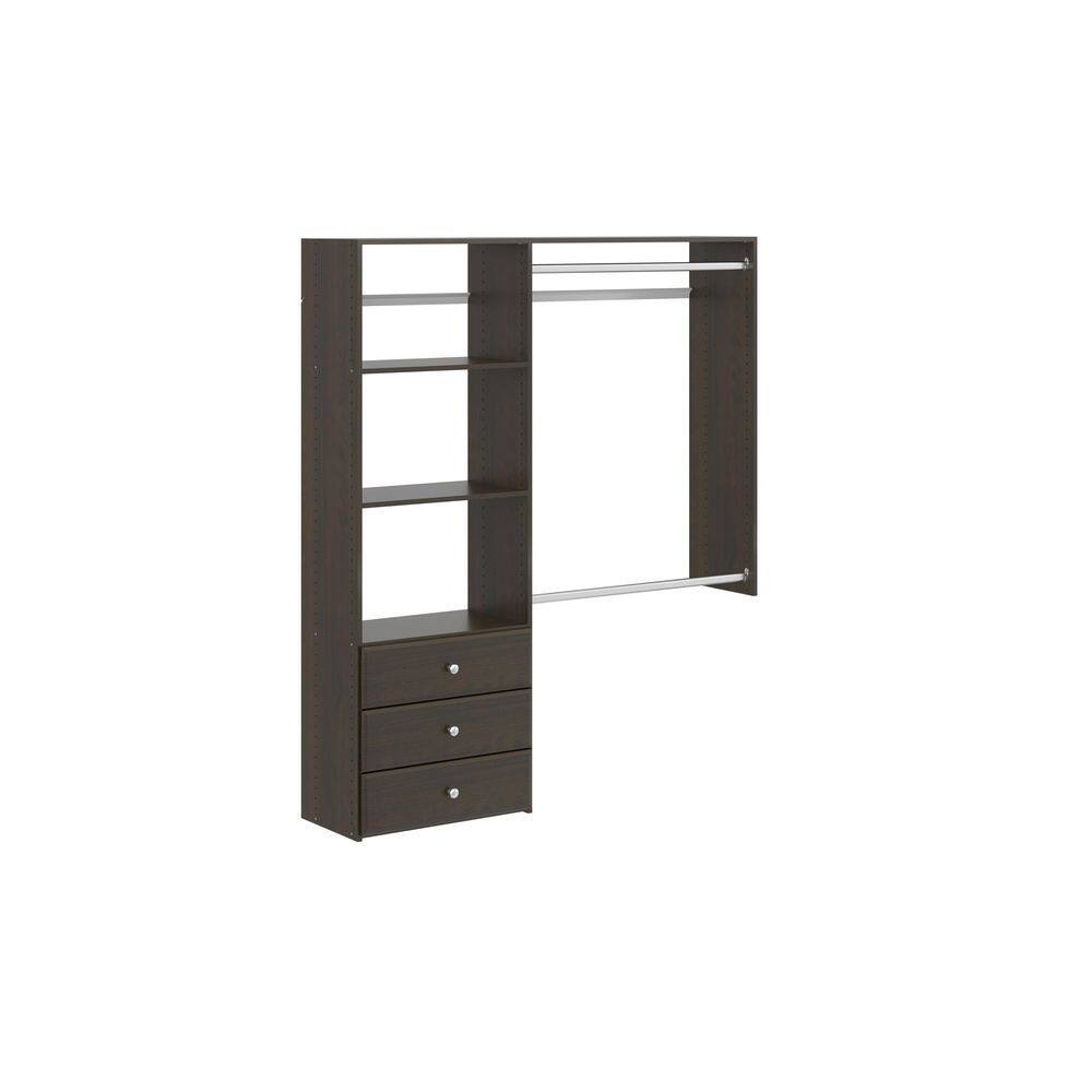 TR74 Classic 36 in. W .   60 in. W Espresso Wood Closet System