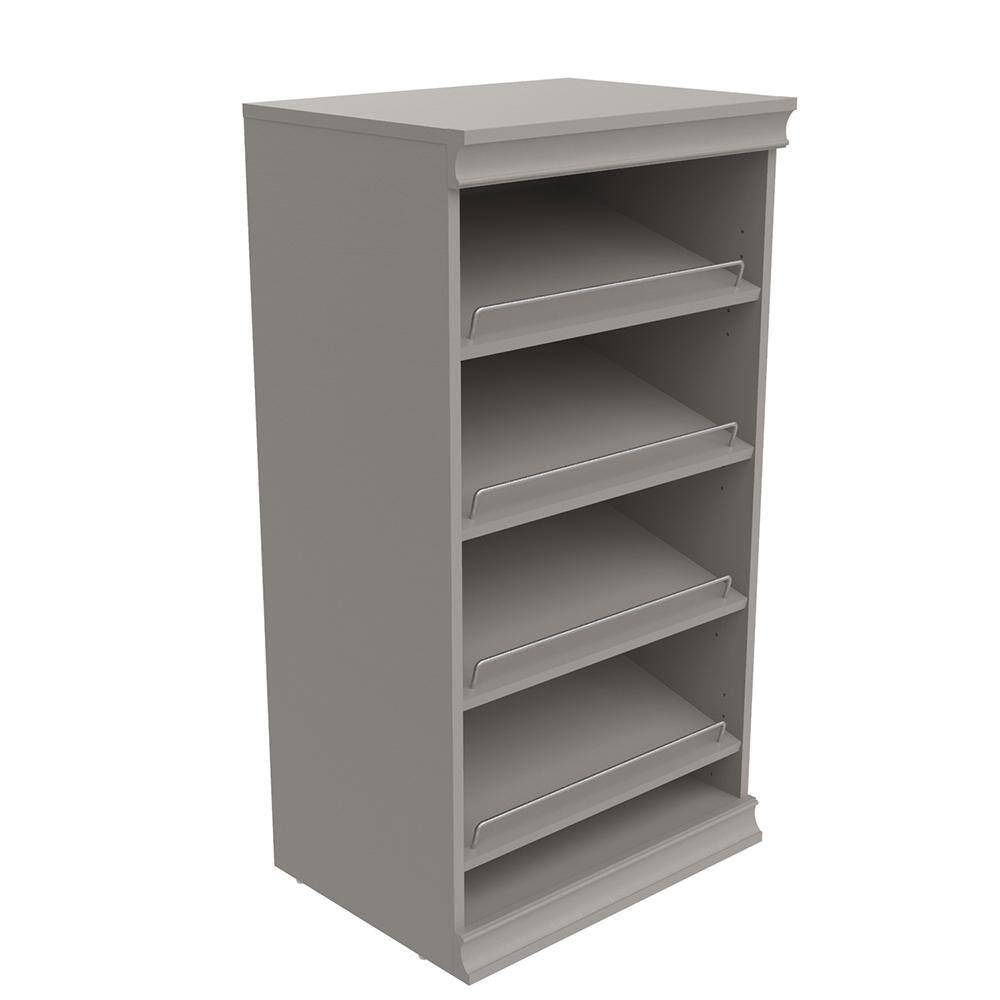 4609 21.39 in. W Smoky Taupe Modular Storage Stackable Wood Shoe Shelf Unit