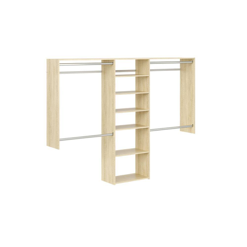 HG53 Essential Deluxe 60 in. W   96 in. W Harvest Grain Wood Closet System