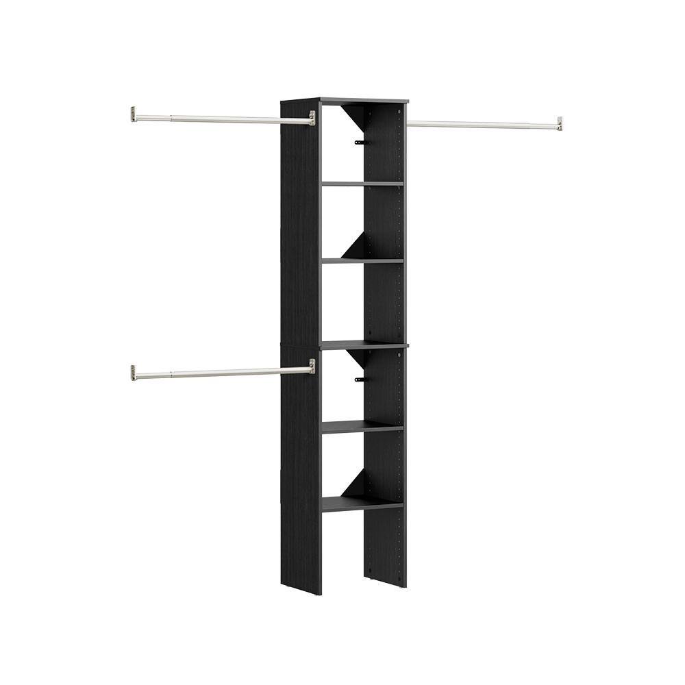 4364 Style+ 72 in. W   113 in. W Noir Narrow Wood Closet System