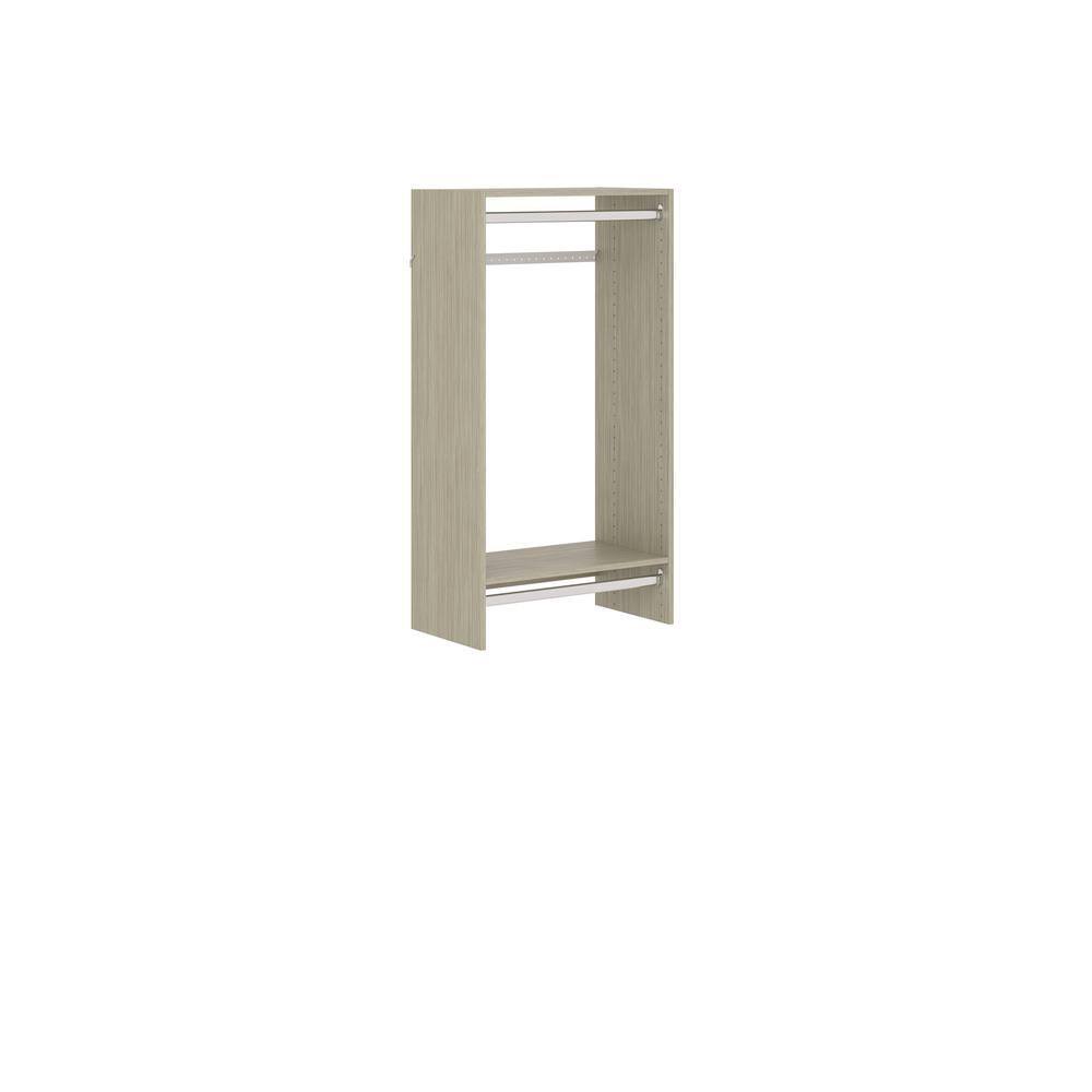 GR36 Double Hang 25 in. W Rustic Grey Wood Closet Tower