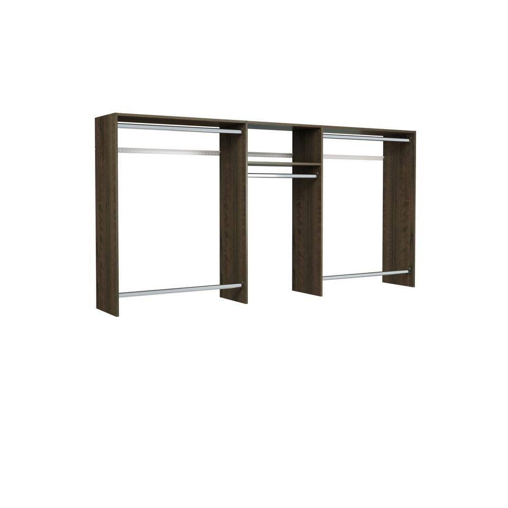 TR16 Basic Hanging 60 in. W   96 in. W Espresso Wood Closet System