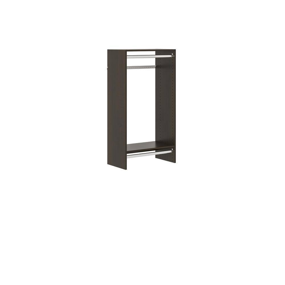 TR36 Double Hang 25 in. W Espresso Wood Closet Tower