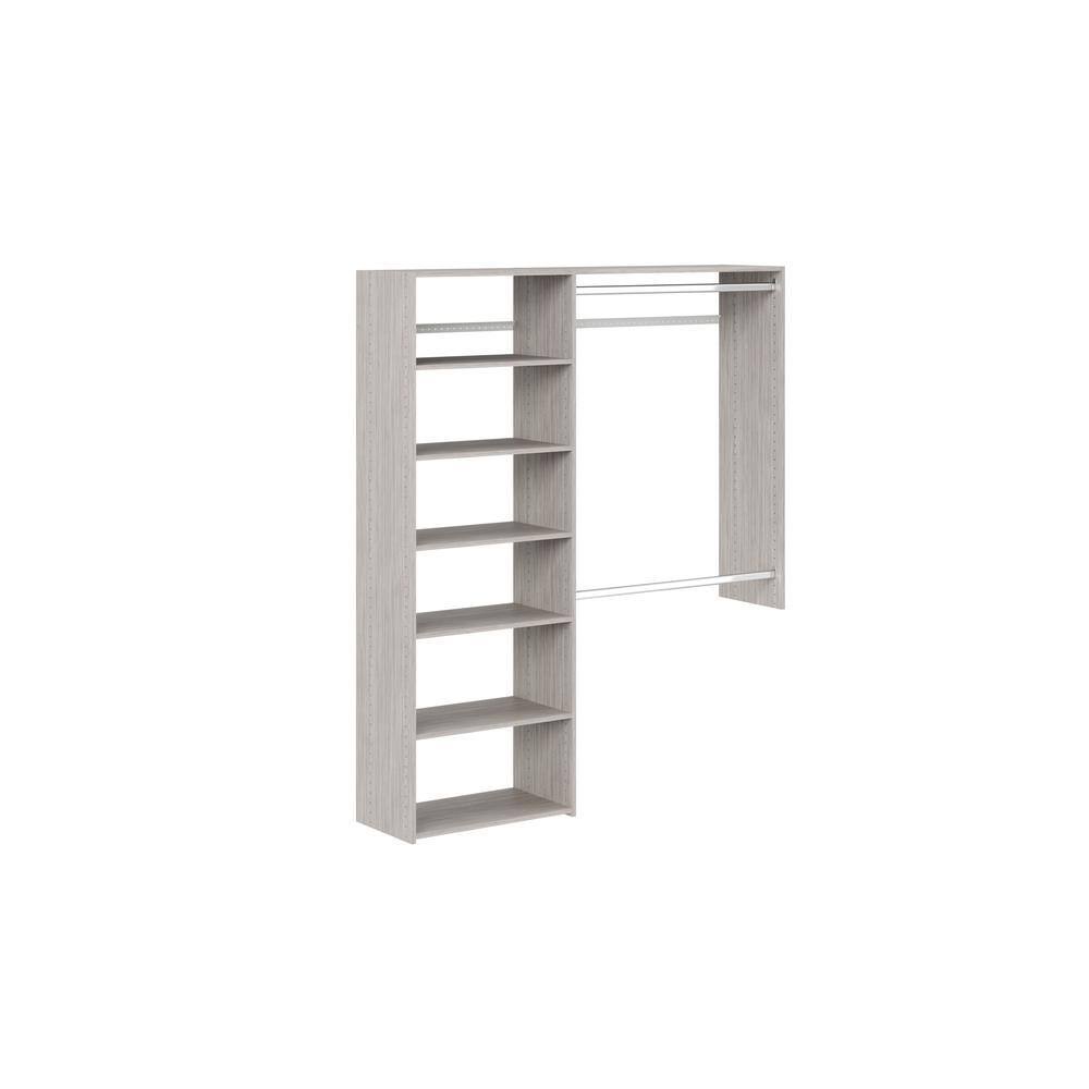 GR54 Essential 36 in. W   60 in. W Rustic Grey Wood Closet System