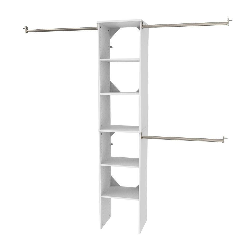 4358 Style+ 72 in. W   113 in. W White Narrow Wood Closet System