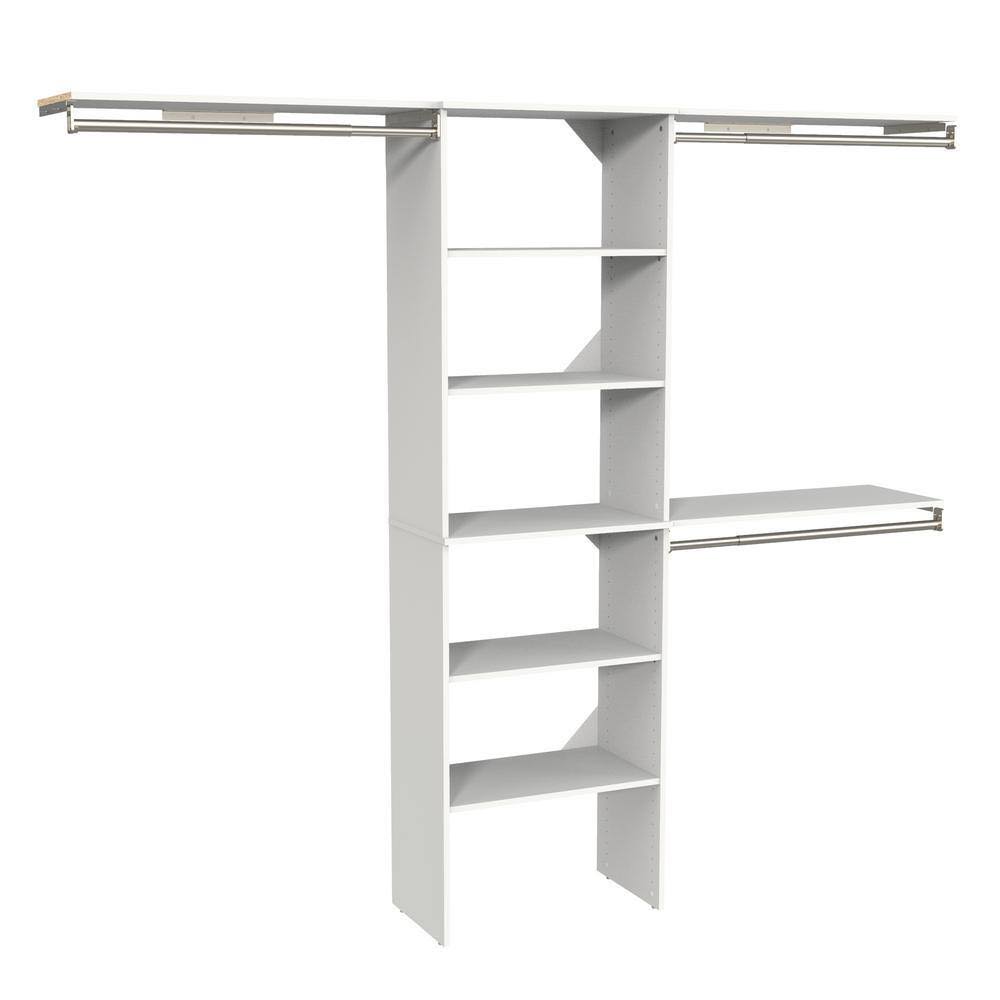 6701 Style+ 73.1 in W   121.1 in W White Basic Wood Closet System Kit