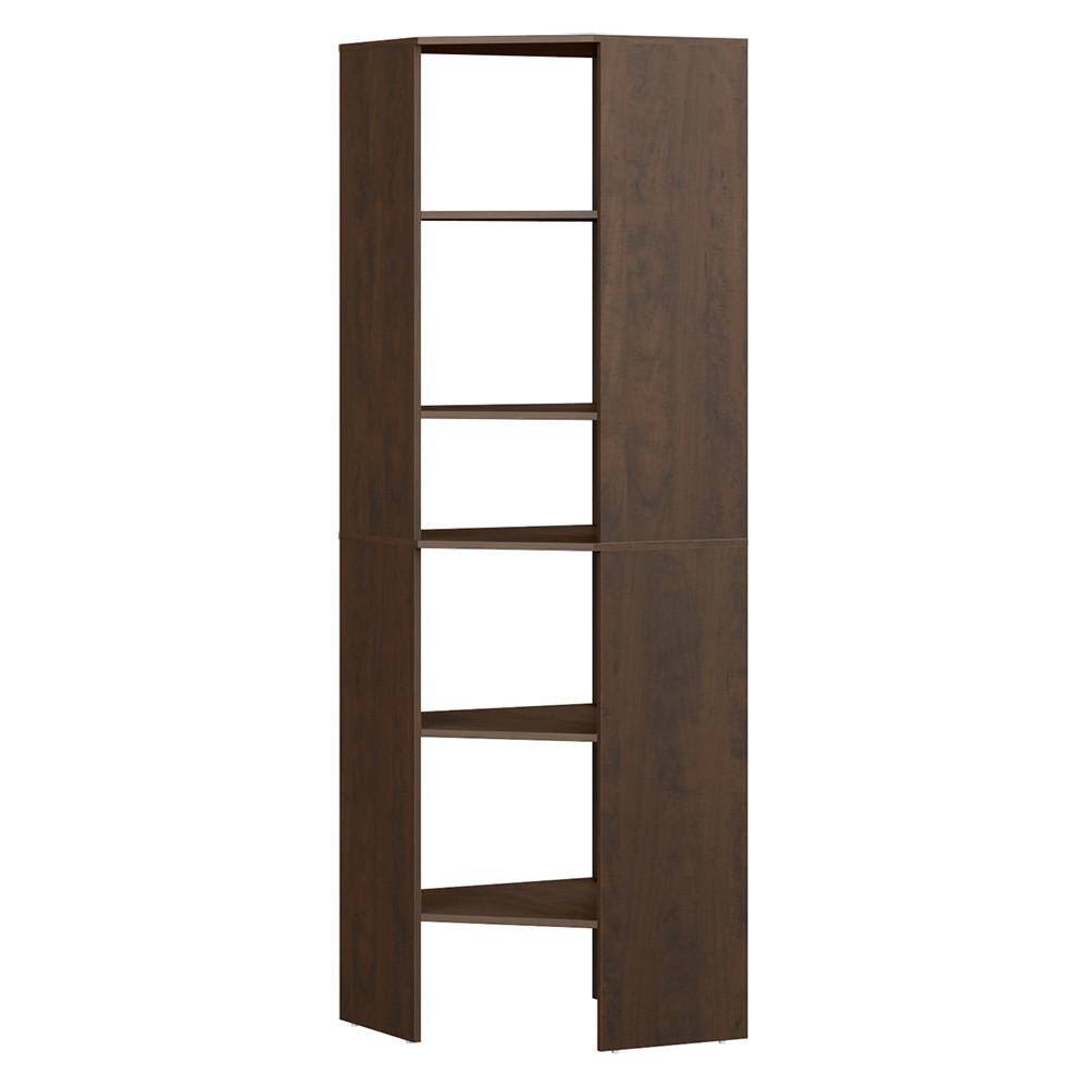 1726 Style+ 25 in. W Chocolate Corner Wood Closet Tower