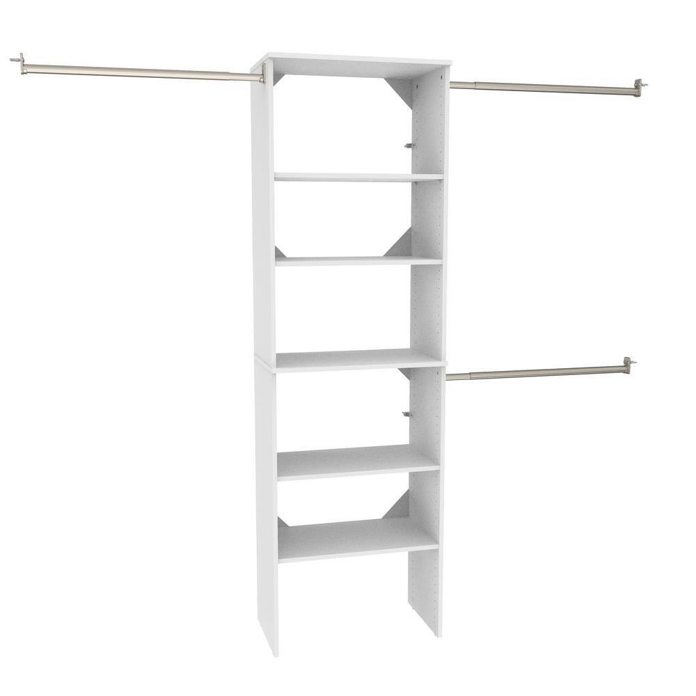 4365 Style+ 84 in. W   120 in. W White Wood Closet System
