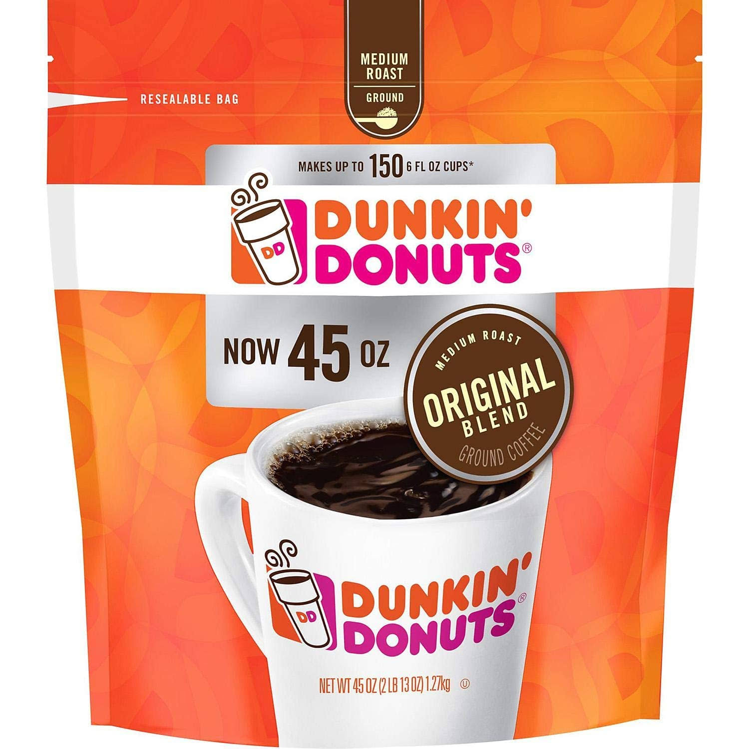 Dunkin  Donuts Ground Coffee, Original Blend Medium Roast, 90 Ounce
