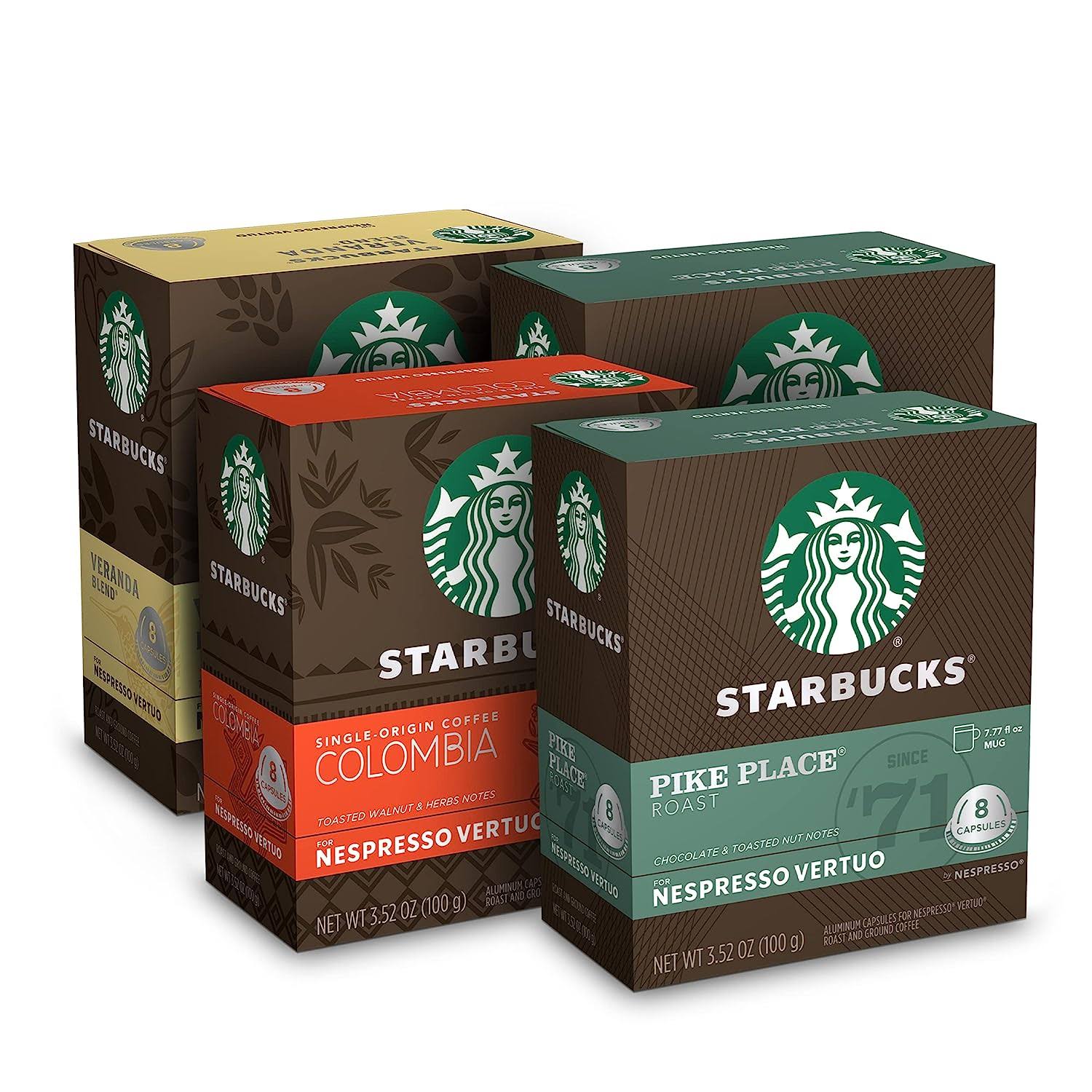 Starbucks by Nespresso Blonde   Medium Roast Variety Pack Coffee (32-count single serve capsules, compatible with Nespresso Vertuo Line System)