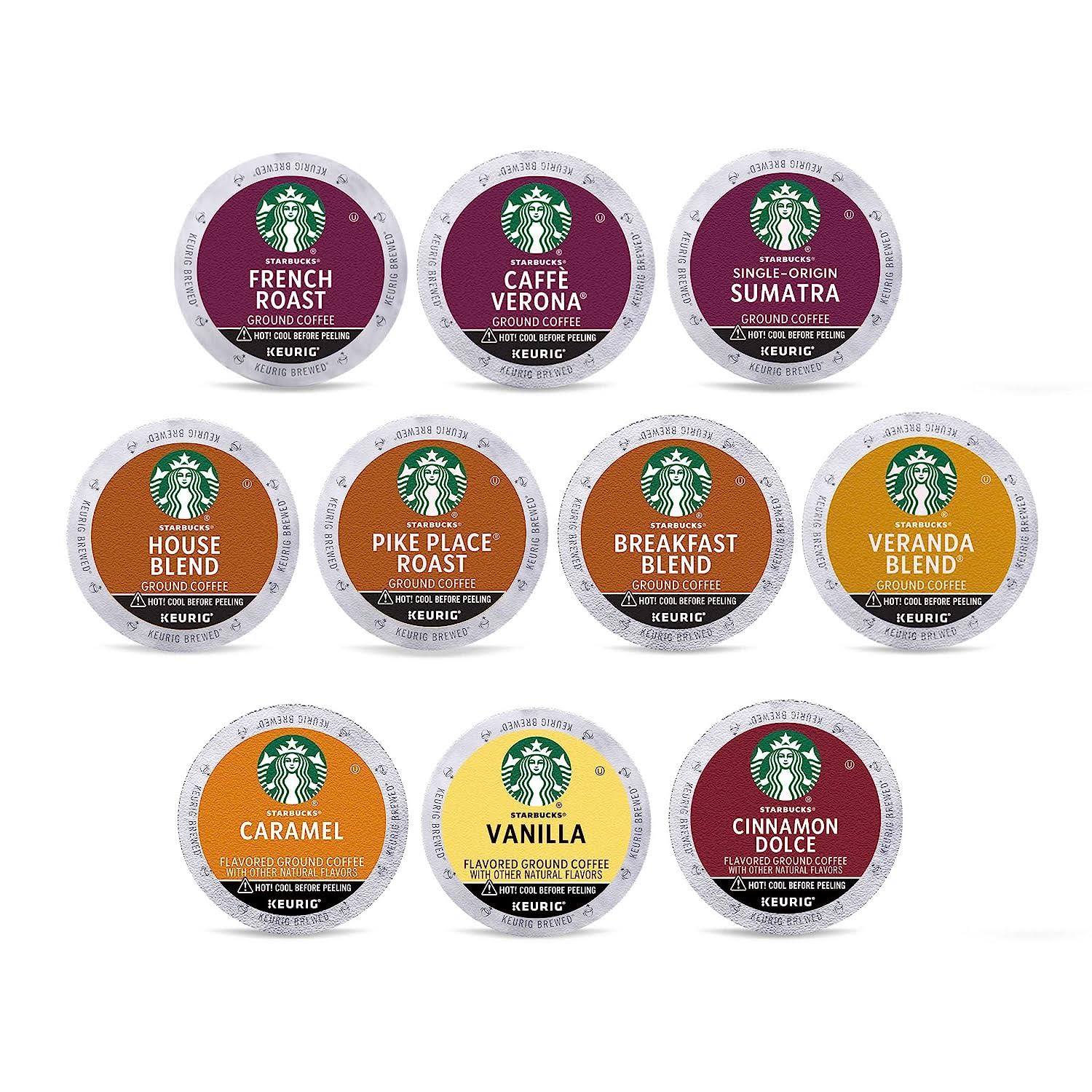 Starbucks K-Cup Coffee Pods—Starbucks Blonde, Medium, Dark Roast   Flavored Coffee—Variety Pack—1 box (40 pods total)
