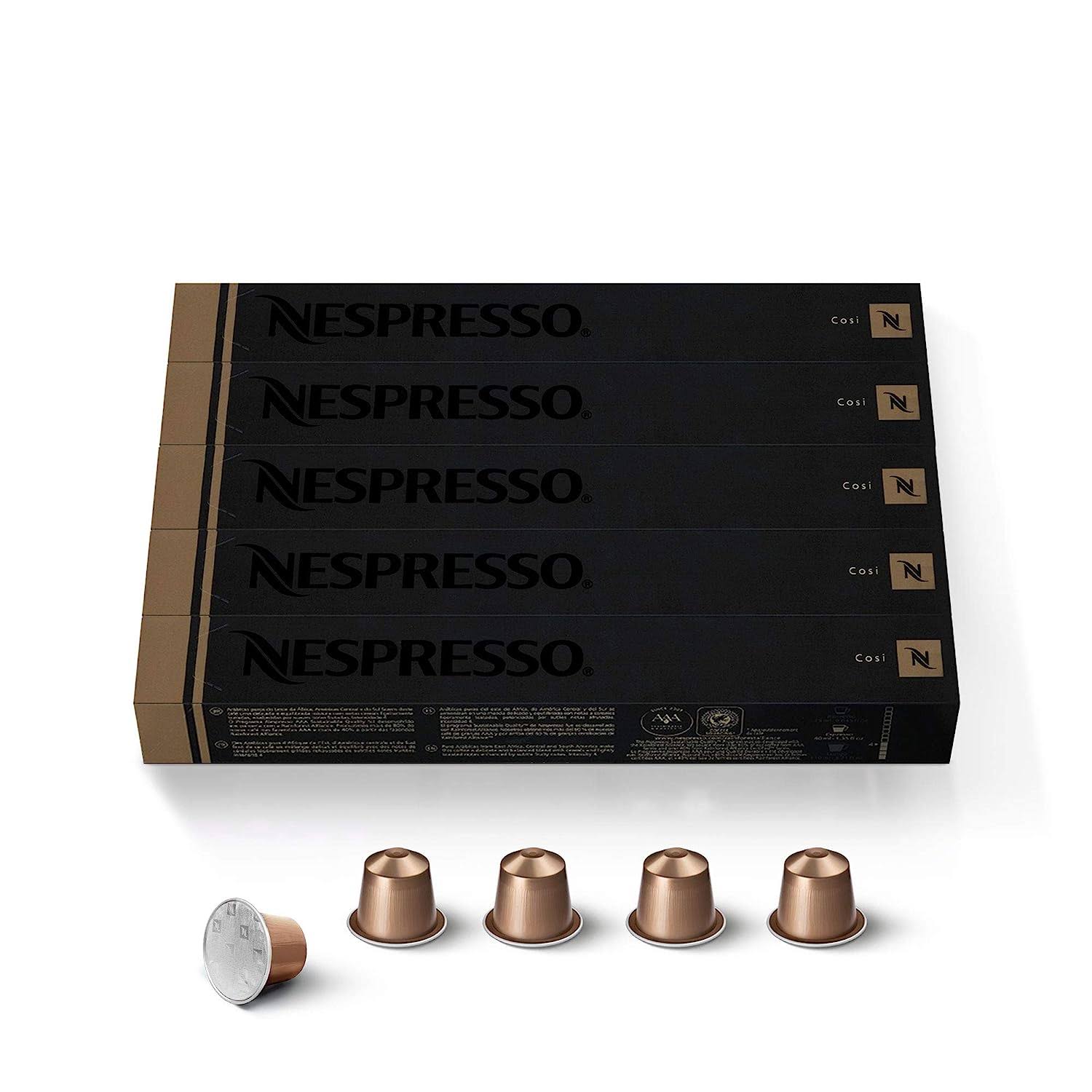 Nespresso Capsules OriginalLine, Cosi, Mild Roast Espresso Coffee, 50 Count Coffee Pods, Brews 1.35oz (ORIGINAL LINE ONLY)