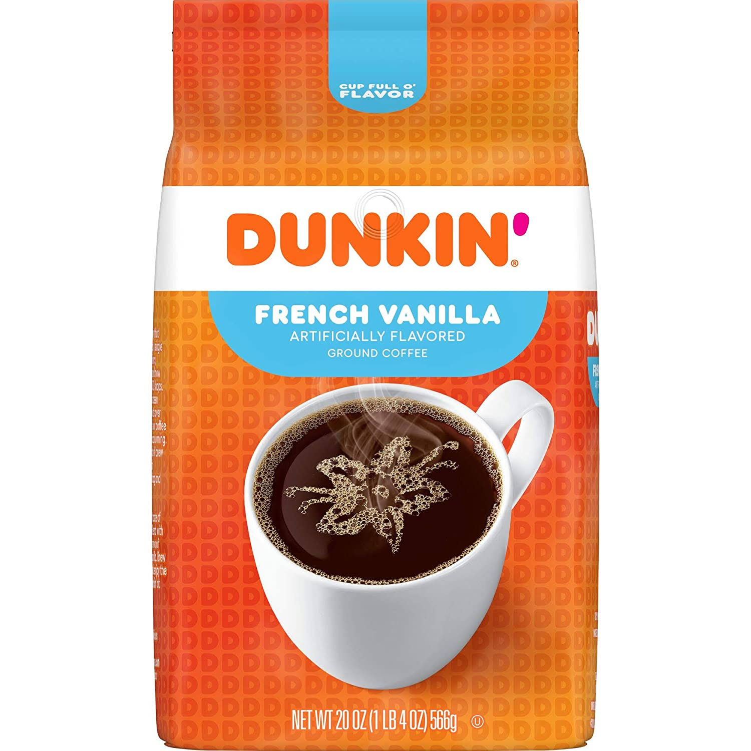 Dunkin  French Vanilla Flavored Ground Coffee, 20 Ounces (Pack of 6)