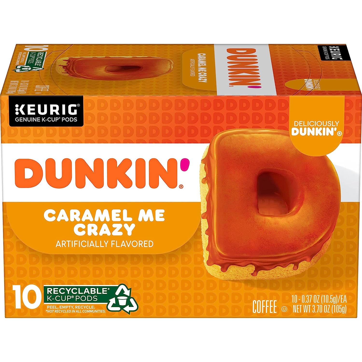 Dunkin  Caramel Me Crazy Flavored Coffee, 60 Keurig K-Cup Pods