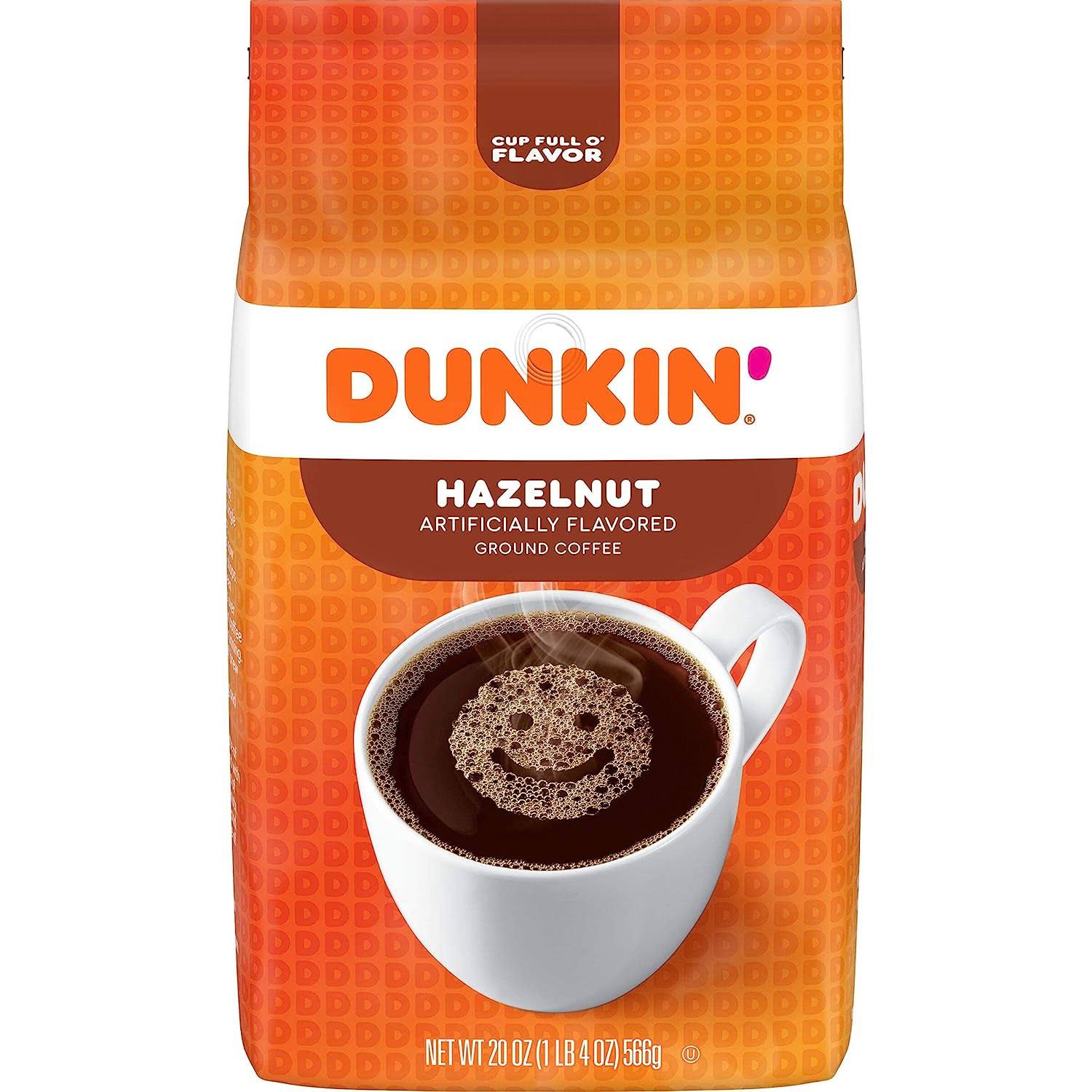 Dunkin  Hazelnut Flavored Ground Coffee, 20 Ounces (Pack of 6)