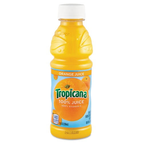 New Tropicana 100% Juice, Orange, 10oz Bottle, 24/Carton,Each