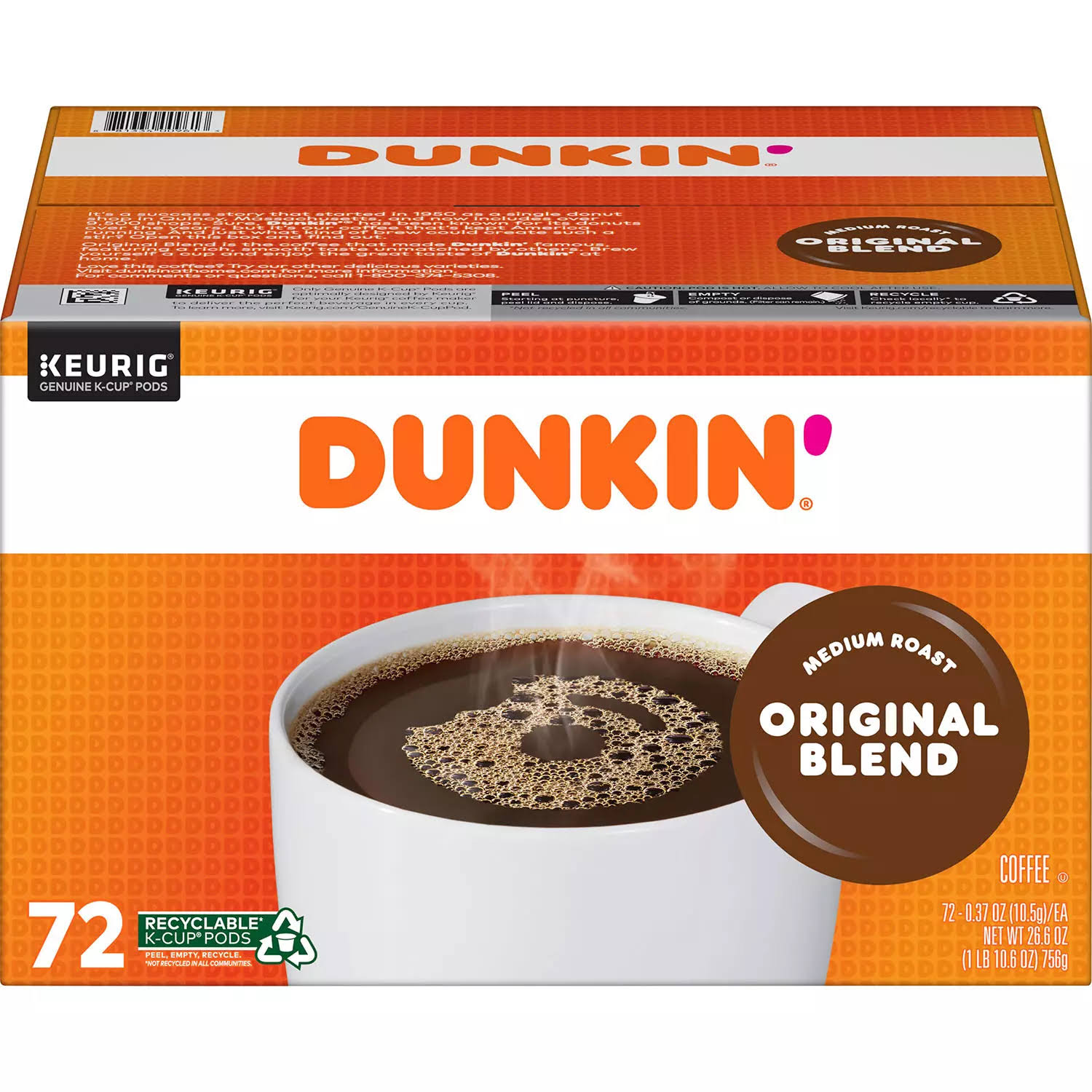 Dunkin  Donuts Original Blend K-Cups (72 ct.)