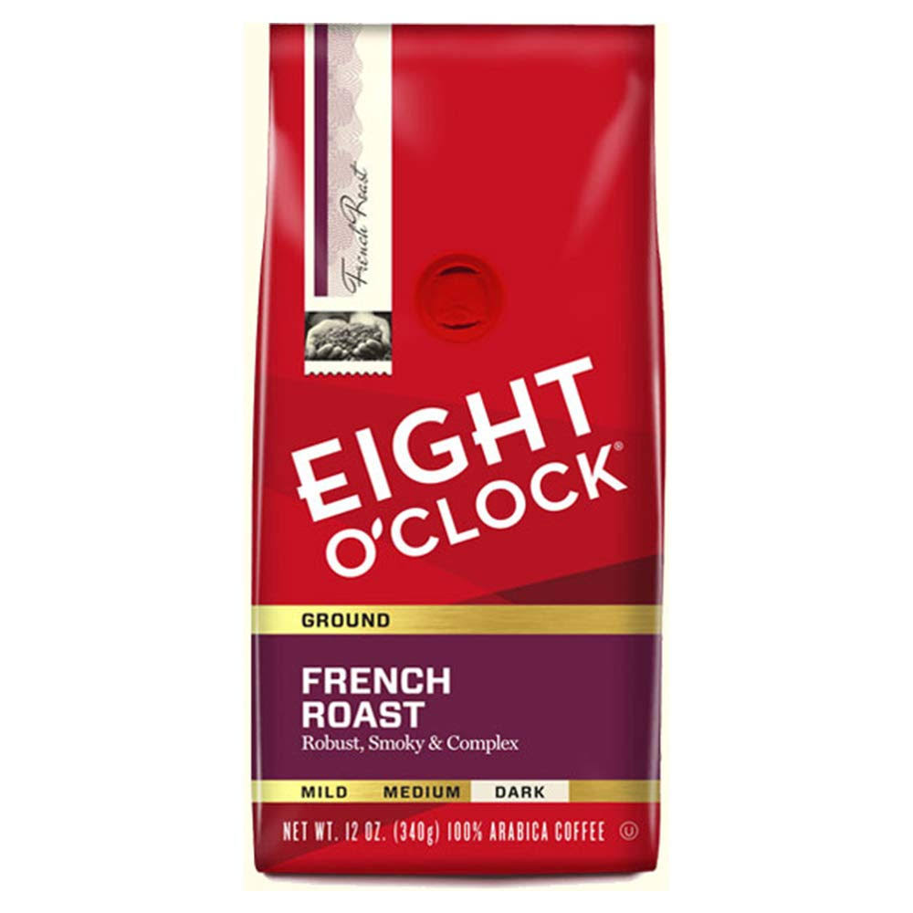 Eight O Clock Coffee French Roast, Dark Roast, Ground Coffee, 12 Ounce (Pack of 6), 100% Arabica, Kosher Certified
