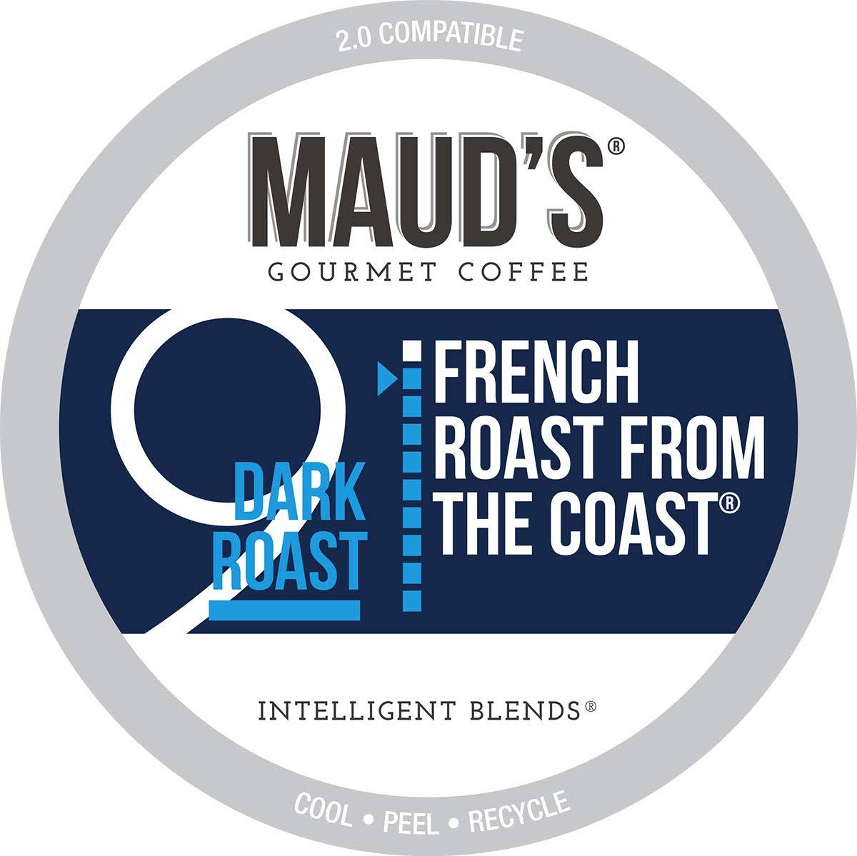 Maud s French Roast Coffee (French Roast From The Coast), 100ct. Solar Energy Produced Recyclable Single Serve French Roast Coffee Pods – 100% Arabica Coffee California Roasted, KCup Compatible