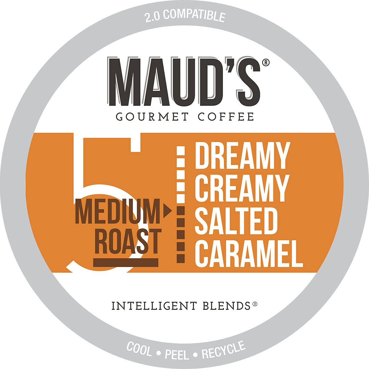 Maud s Salted Caramel Coffee (Dreamy Creamy Caramel), 100ct. Solar Energy Produced Recyclable Single Serve Salted Caramel Flavored Coffee Pods – 100% Arabica Coffee California Roasted, KCup Compatible