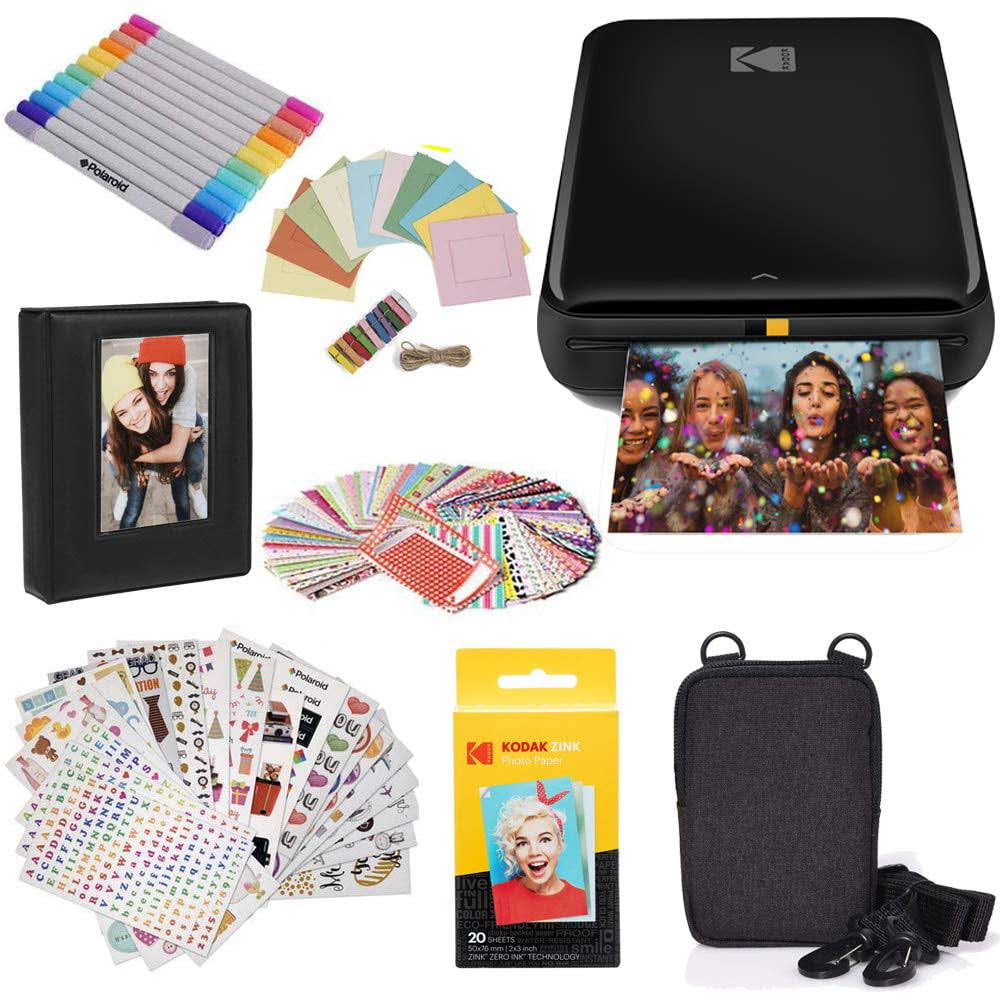 Kodak Step Mobile Instant Photo Printer Starter Bundle(Black) for Ios   Android
